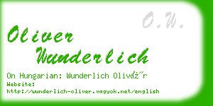 oliver wunderlich business card